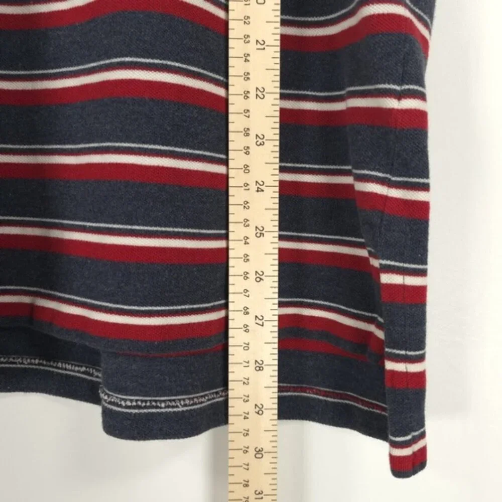 POLO RALPH LAUREN VTG Bolivia Made 🇧🇴 Striped Mesh Polo Shirt‎ Pocket Chest XL
